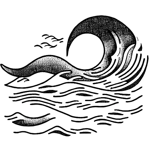 Ocean Wave And A Hidden Mermaid