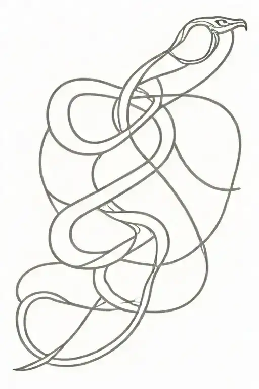 A Minimalist Design Of A Sacred Symbol From Your Religion Intertwined With A Snake