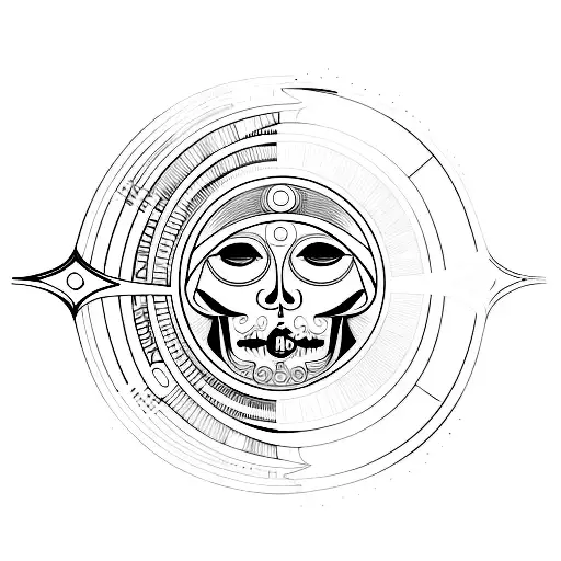 Lines With Skulls And The Sun And Moon Giving A Balance