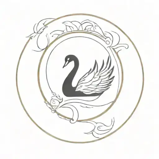 Black Swan Inside Circle