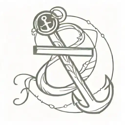 Number Eight Intertwined With A Bible Verse About Death And An Anchor