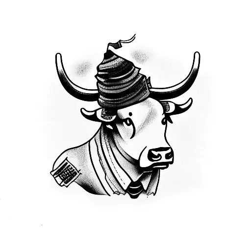 Bull With Bob Hat