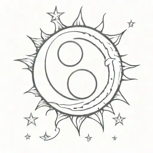 Sun And Moon Merging Together