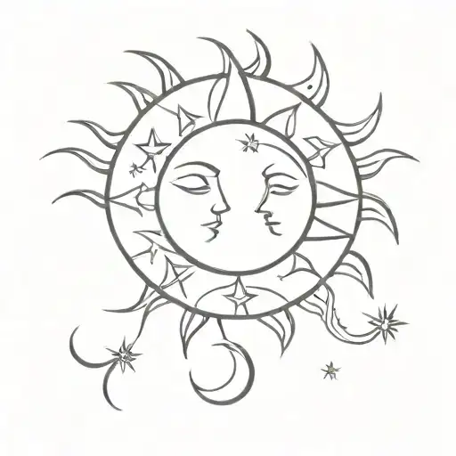 Sun And Moon Merging Together