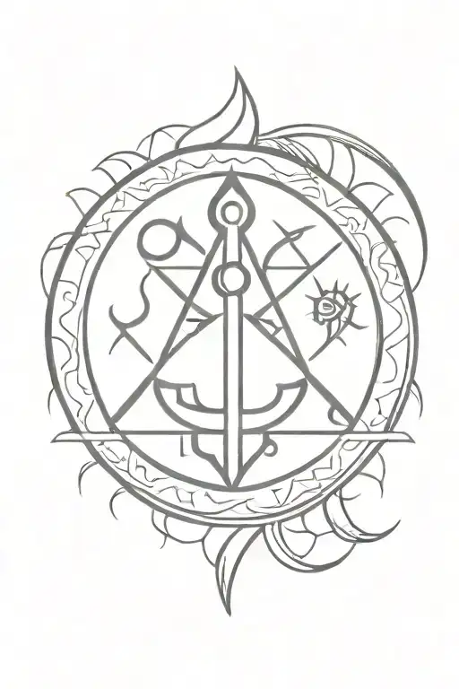 Lord Shiva's Trishul With Damroo And Sun Rising