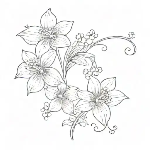 3 Forget Me Not Flowers Arc