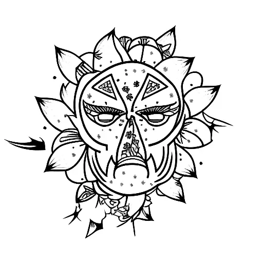 Adhd Head Tattoo But Coming Out Of The Head Are Cherry Blossoms