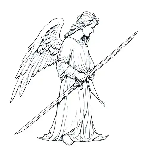 Angel Holding Sword