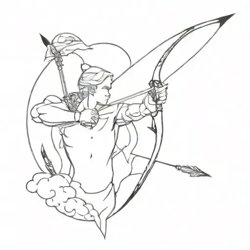 Cloud Crown And Archer Shooting An Arrow