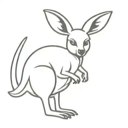 Minimalistic Cartoon Kangaroo Logo