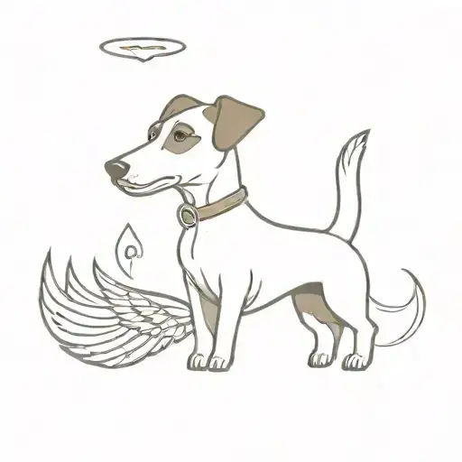 Jack Russell Dog With Angel Wings