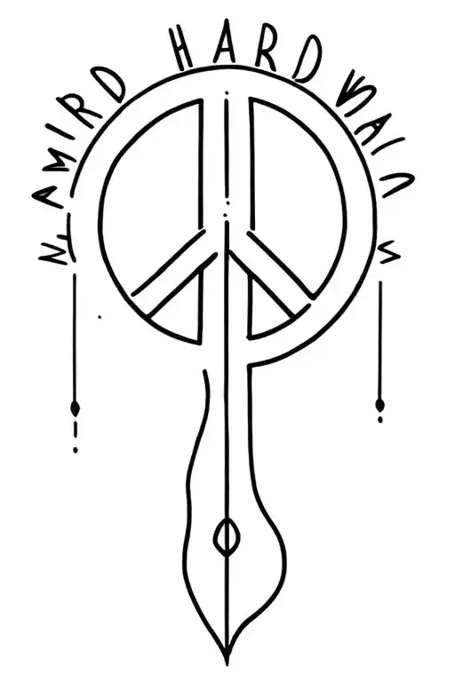 Peace And Hard Work Tattoo Design Combining Elements