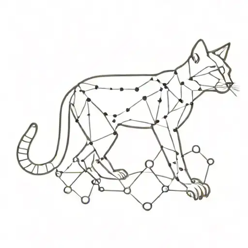 Cat Made Of Chemistry Molecules