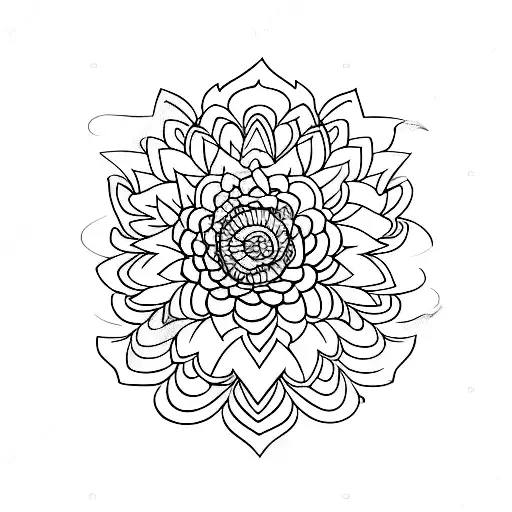 A Minimalist Tattoo Of A Flower And Angel Combined