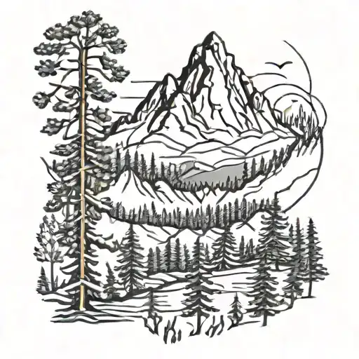 Forest With Mountains