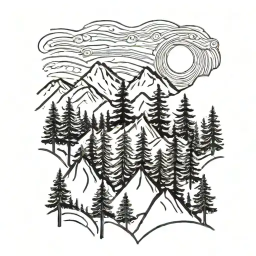 Forest With Mountains