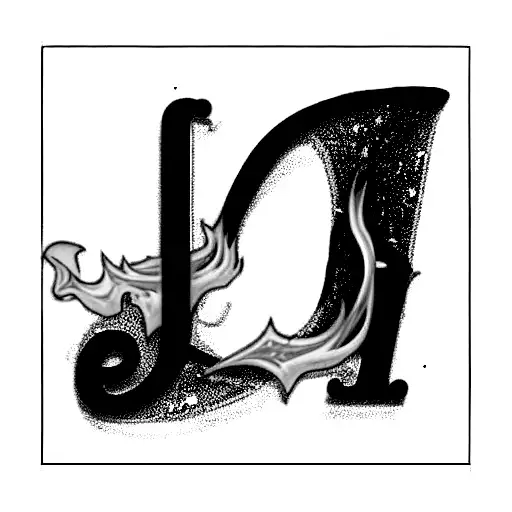 Black And Gold Victorian Candle With Orange Flame And The Letter L