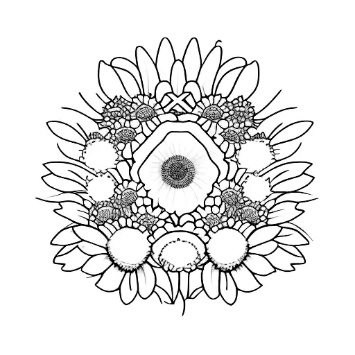 Daisy With Mom Written In Stem And Breast Cancer Ribbon As Leaf