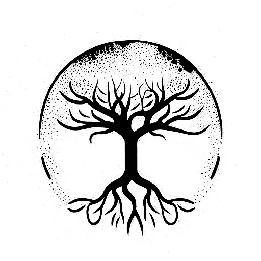 Tree Of Life With Quote Down Spine