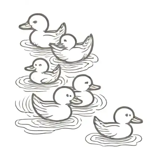 Little Ducks Swimming