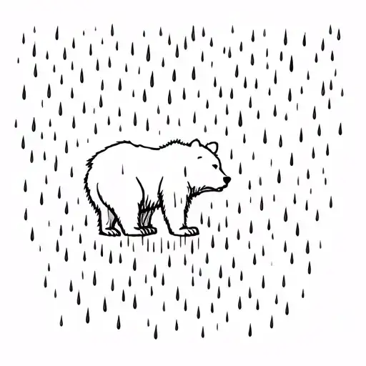 Bear In Rainstorm