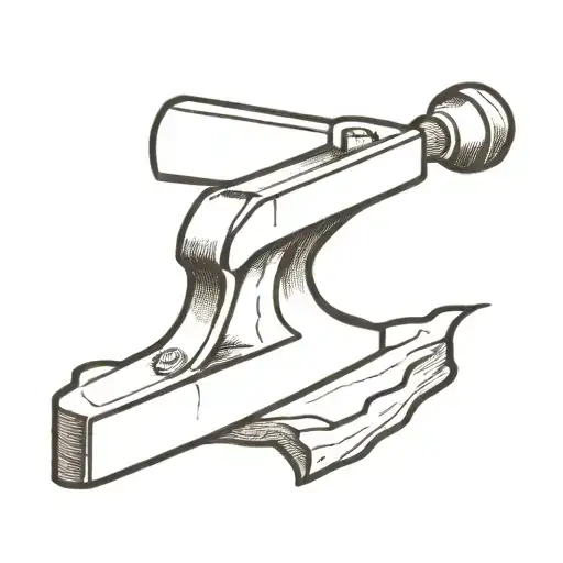 Minimalist Black And White Anvil Tattoo In Old School Style With Thick Outline