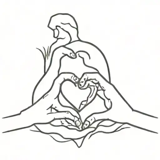 Heart With Mom And Dad Under It