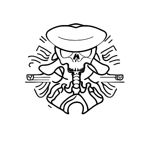 Desert Skeleton Cowboy Smoking At Night