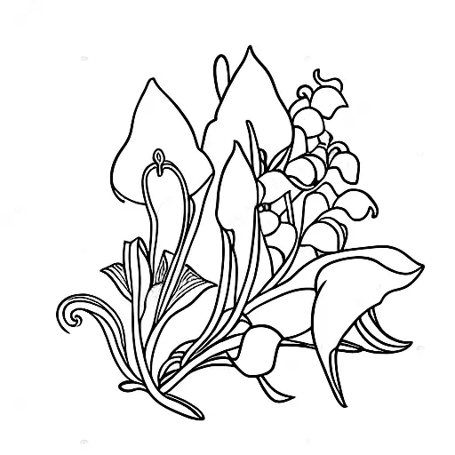 Lily Of The Valley And Larkspur Flowers