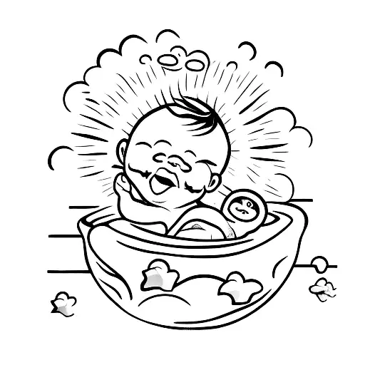 A Baby That Sleeps In His Arm