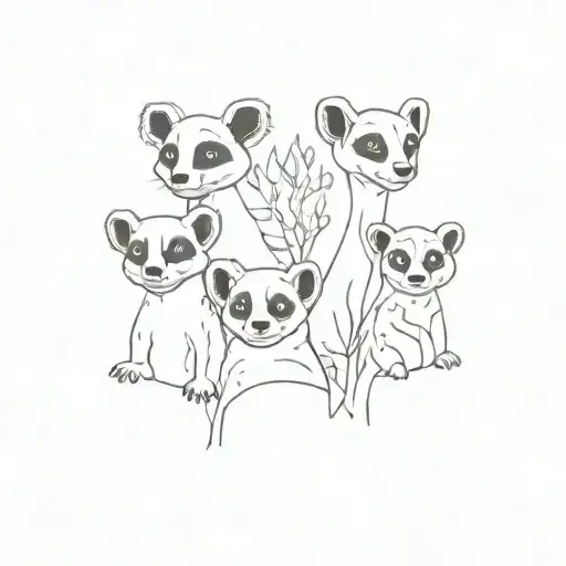 Meerkat Panda Frog And Giraffe Family Portait