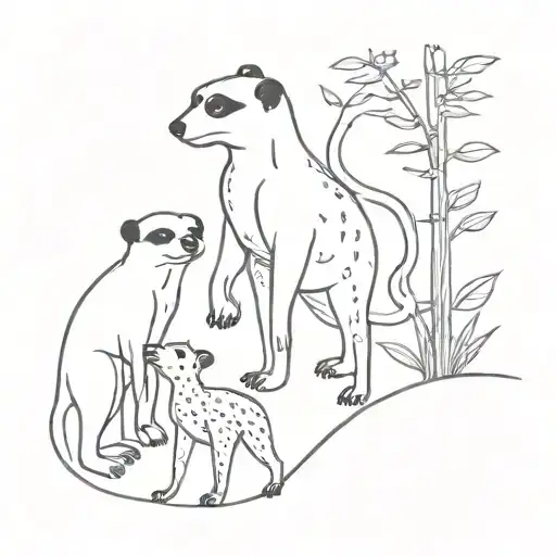 Meerkat Panda Frog And Giraffe All Walking In The Jungle