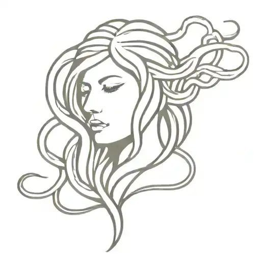 No Face Medusa With Snakes And Straight Hair