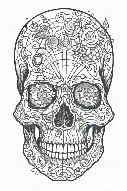 Side View Skull And Universe