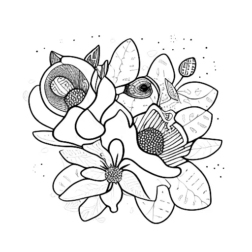 Rectangular Frame Filled With Minimalist Illustrations Of New Zealand Landmarks And Flowers