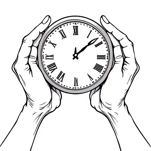 Hands Of Death Holding Clock