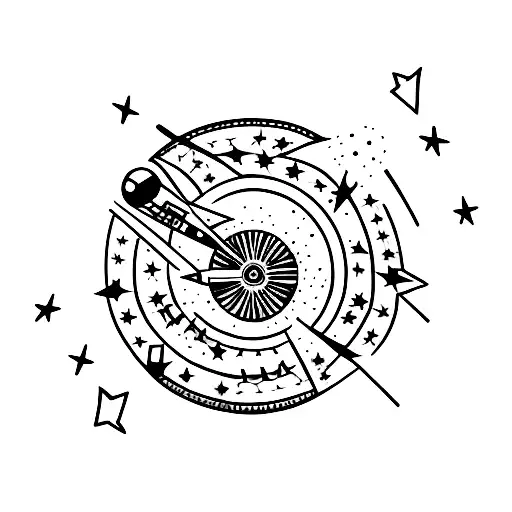 Vinyl Record With A Shooting Star As The Needle