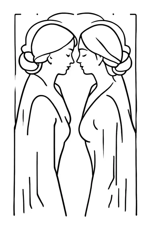 Pride Cape Lesbian Couple Silhouettes Intertwined