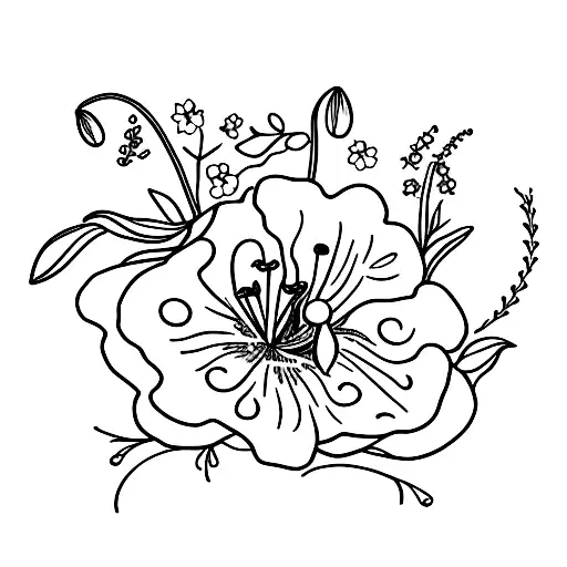 Simple Lily Of The Valley And Poppy Flower Bouquet