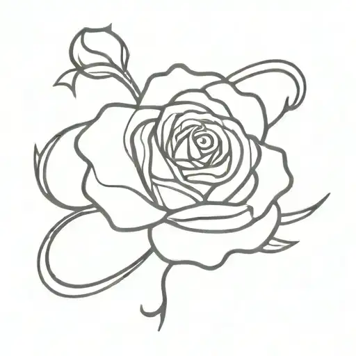 Rose Tattoo With An S Incorporated Somehow Letter S