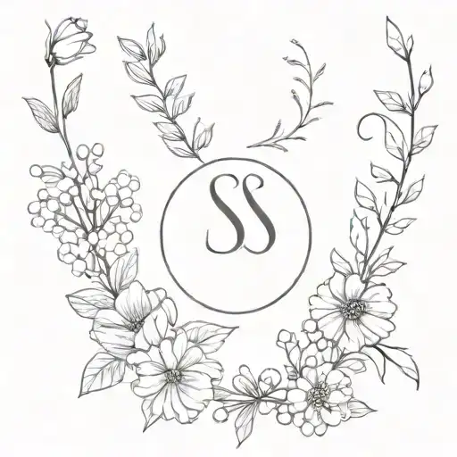 December Birth Month Flowers With Initials Sas