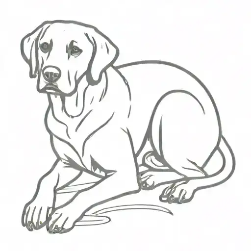 Simple Lack Lab Dog Sitting Outline