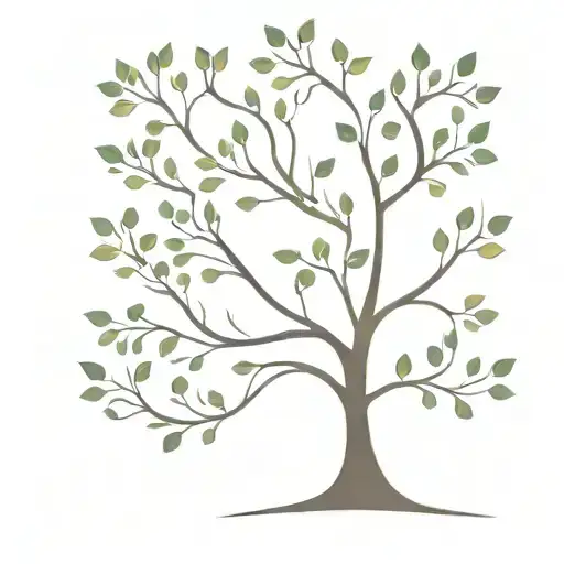 A Minimalist Design Of A Family Tree With Each Branch Representing A Different Member Of Your Family