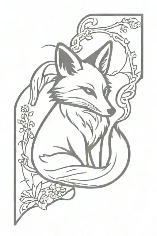 Kitsune Fox As Omamori Ofuda Protection Rune