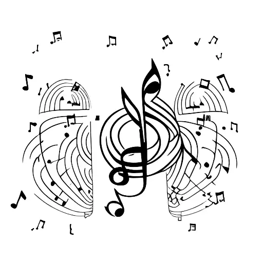 Musical Notes Forming The Shape Of A Dog