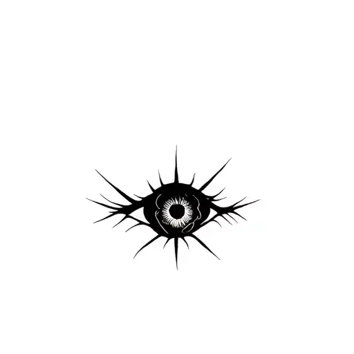 Black Rose Pupil With Thorns For Eye Veins