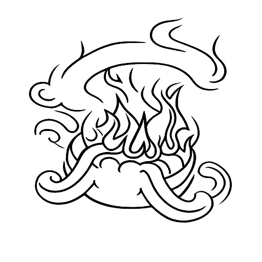 A Fire But Instead Of Flames Its Sausages