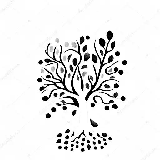 Upside Down Tree With Gemstones On As Its Flowers