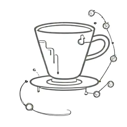 A Minimalist Tattoo Of A Coffee Cup With A Scientific Formula As Steam