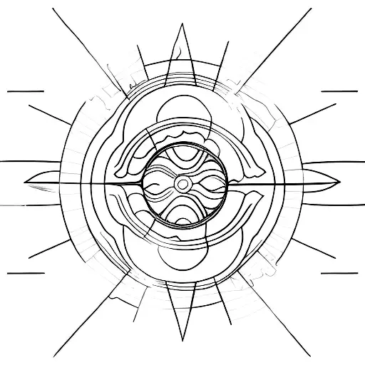 Geometric Line With Sun